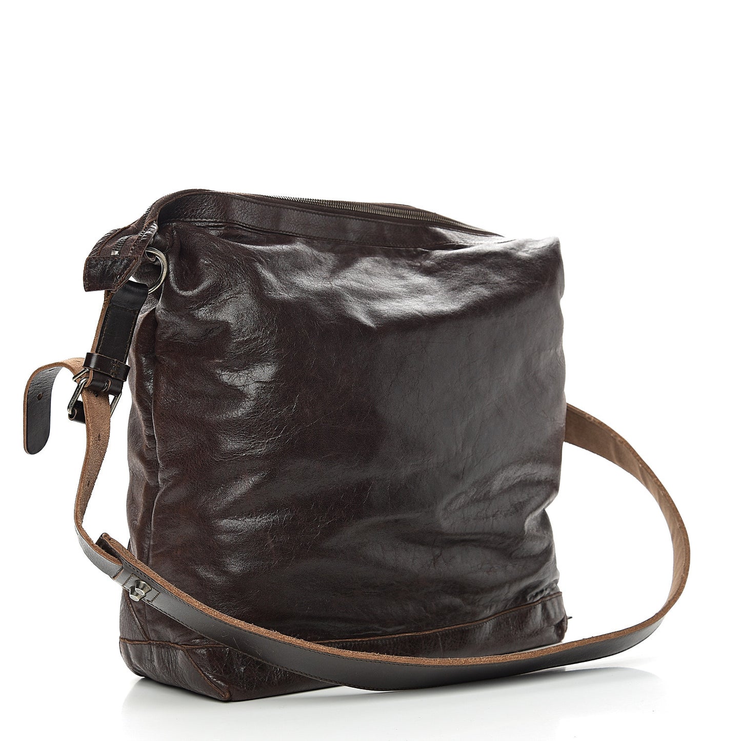 Chevre Classic Silver Hardware Mens Day Messenger Brown