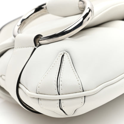 Gucci Nappa Vertical Matelasse Medium Maxi Horsebit Chain Shoulder Bag Mystic White 8 of 9