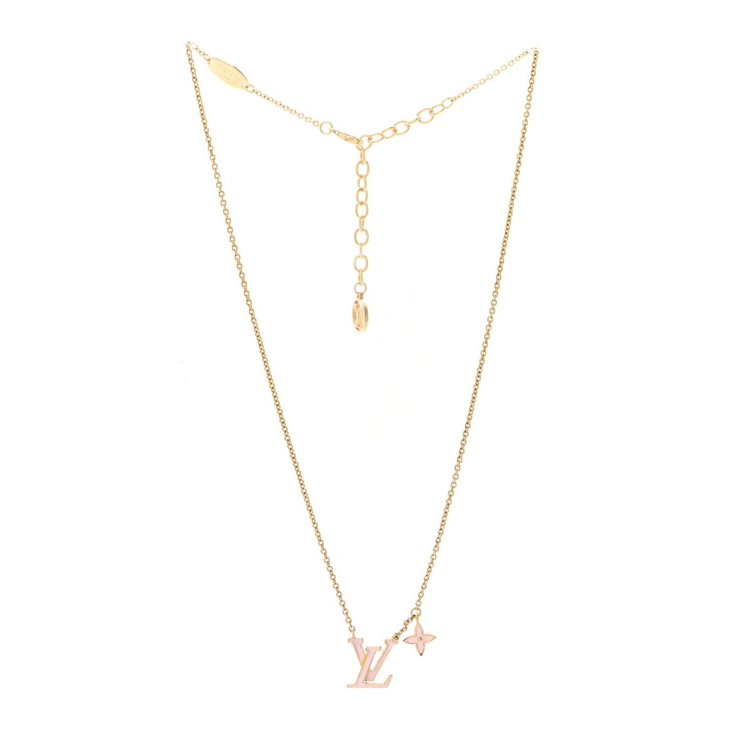 Enamel LV Iconic Necklace Gold Pink