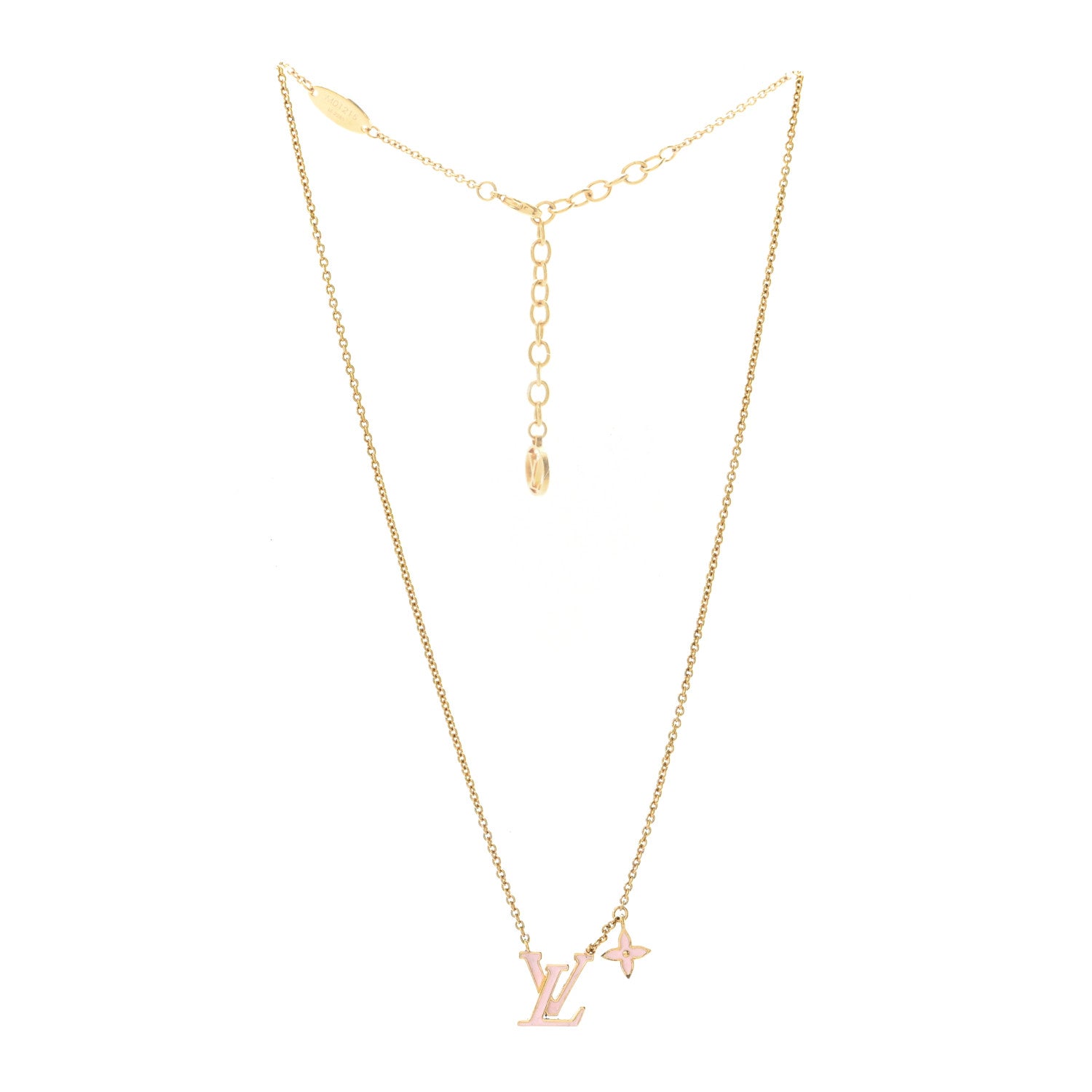 Louis Vuitton Enamel LV Iconic Necklace Gold Pink 3 of 6