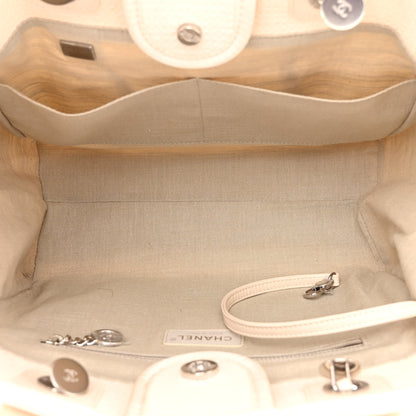 Chanel Mixed Fibers Small Deauville Tote White 6 of 13