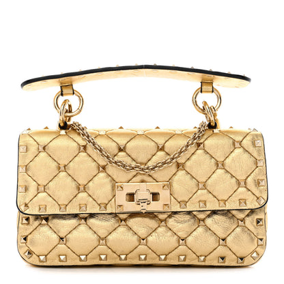 Valentino Garavani Metallic Nappa Small Rockstud Spike Shoulder Bag Mekong 1 of 13