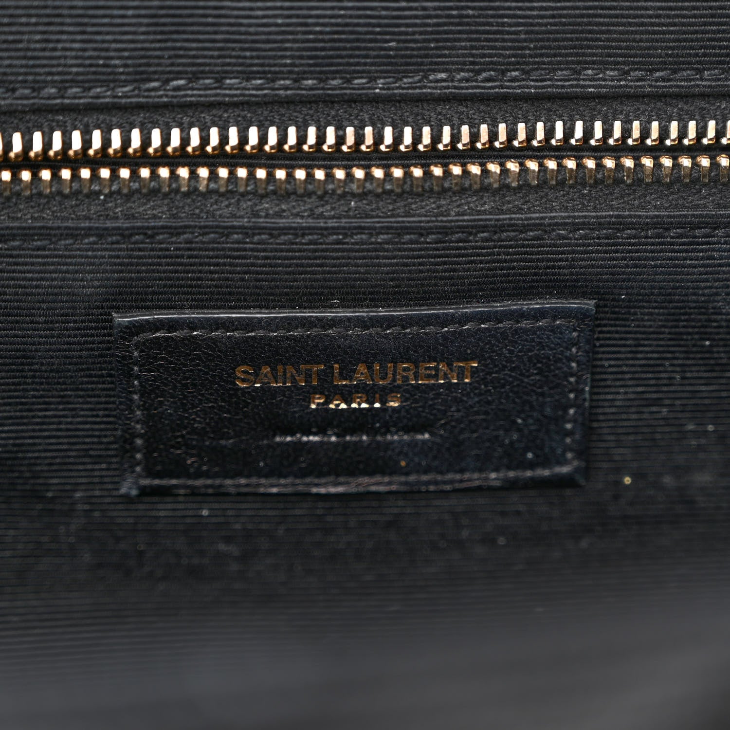 Saint Laurent Grain De Poudre Matelasse Chevron Large Monogram Satchel Black 6 of 15