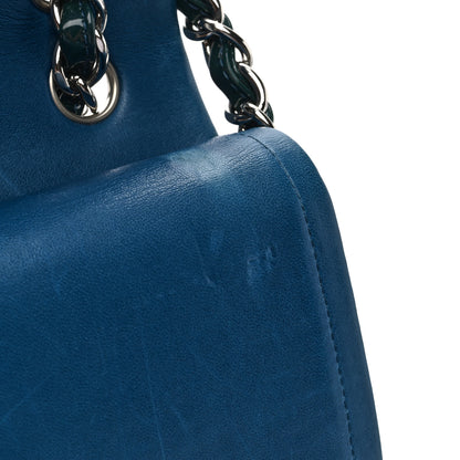 Chanel Patent Calfskin Quilted Jumbo Double Flap Turquoise 12 of 13