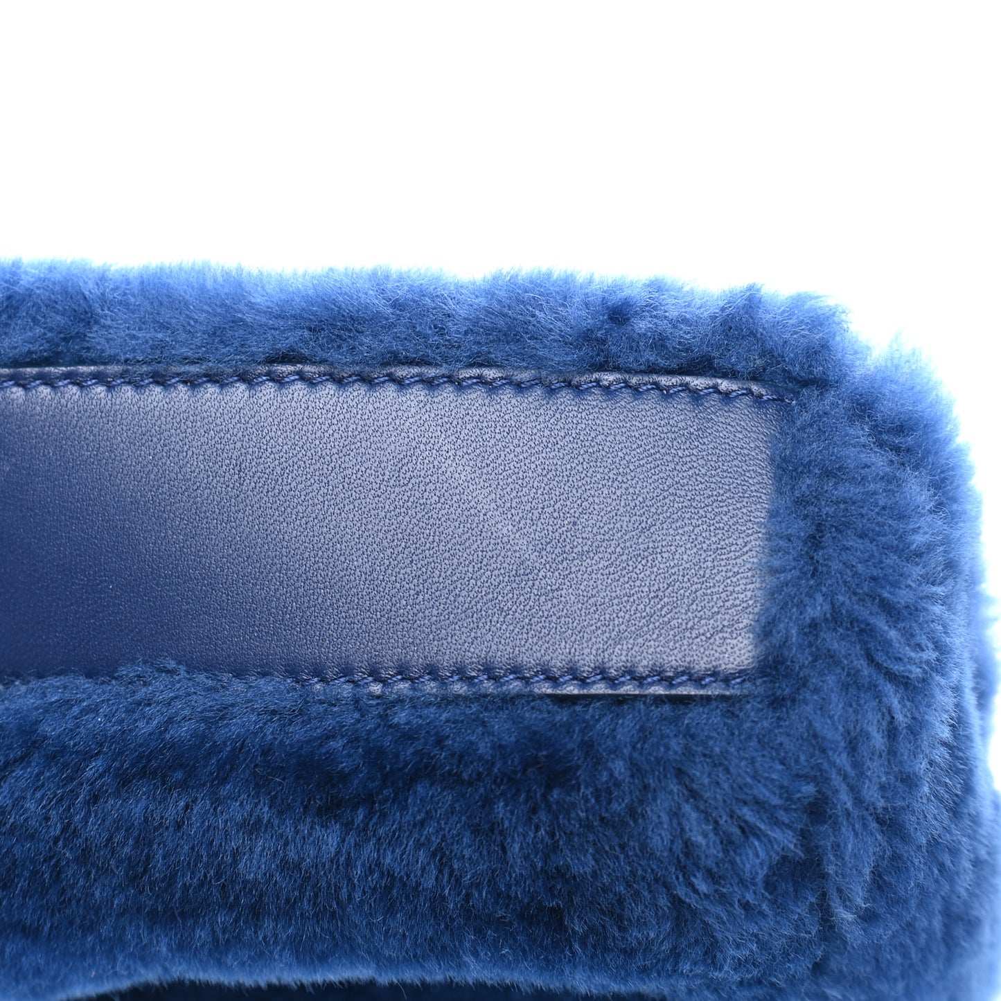 Shearling Shiny Nappa Micro Peekaboo Iconic Satchel Blue