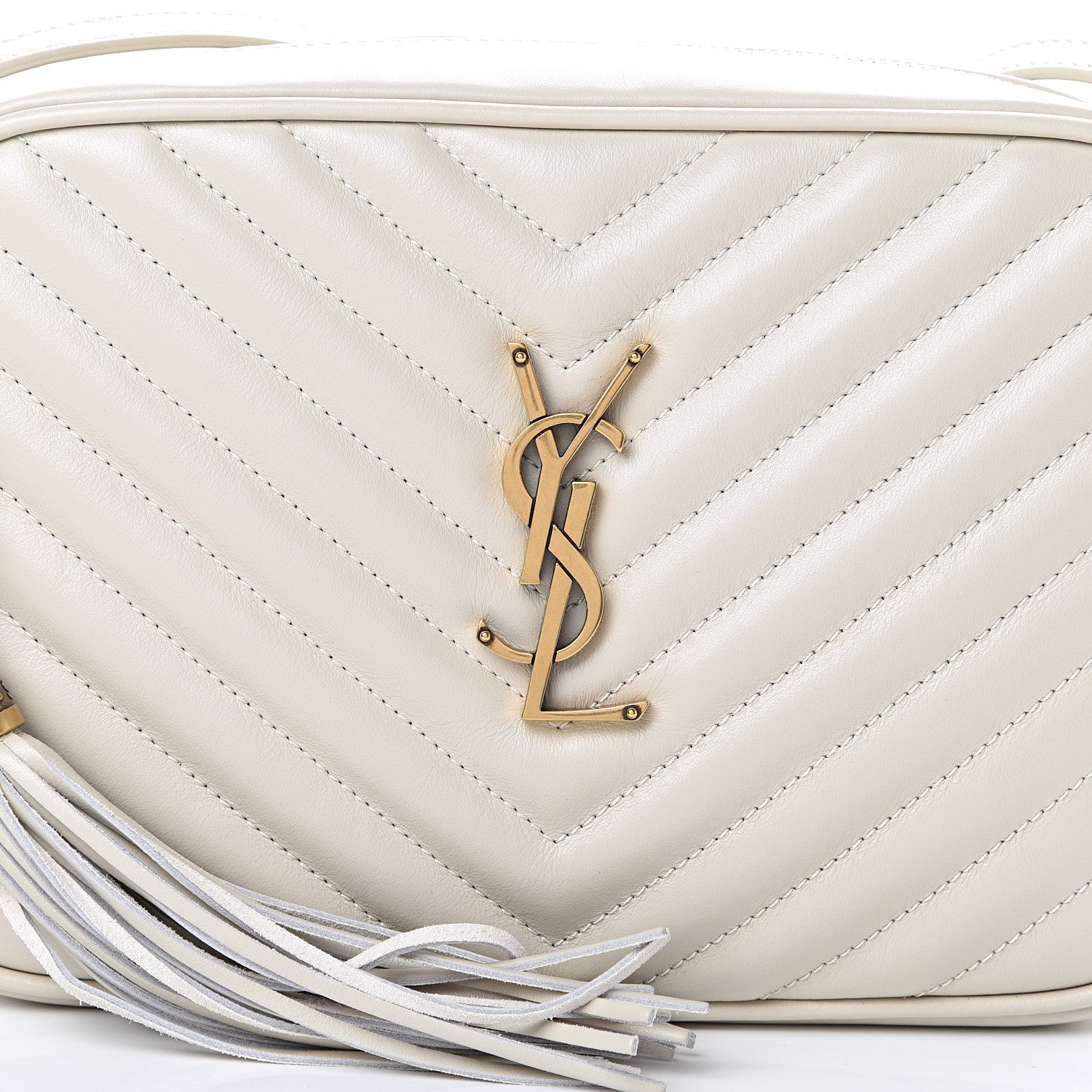 Saint Laurent Calfskin Matelasse Monogram Lou Camera Bag Crema Soft 7 of 9