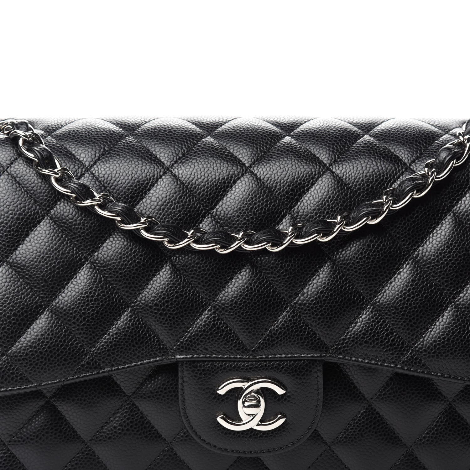 Chanel Caviar Quilted Jumbo Double Flap Black 12 of 13