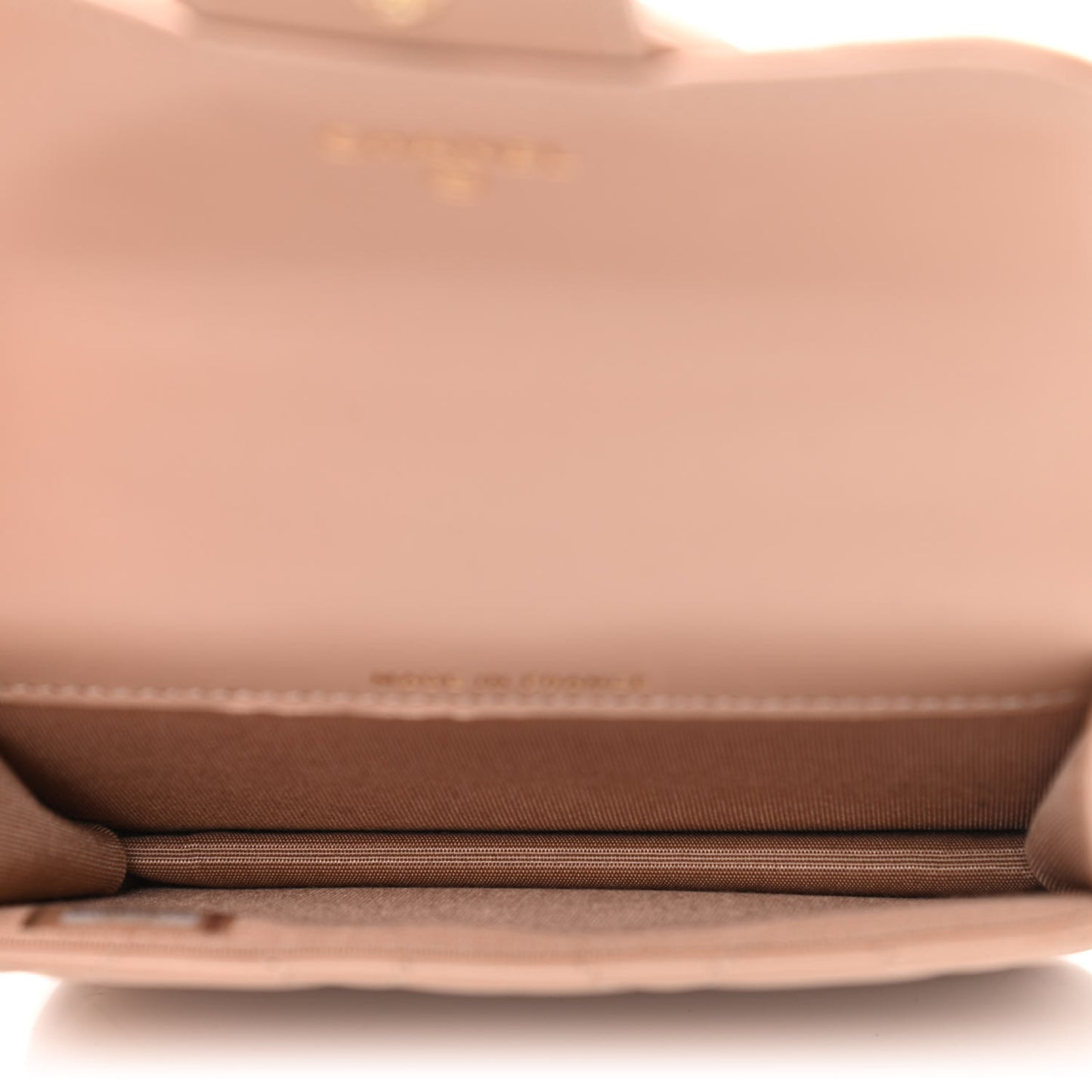 Lambskin Quilted Top Handle Flap Coin Purse With Chain Beige