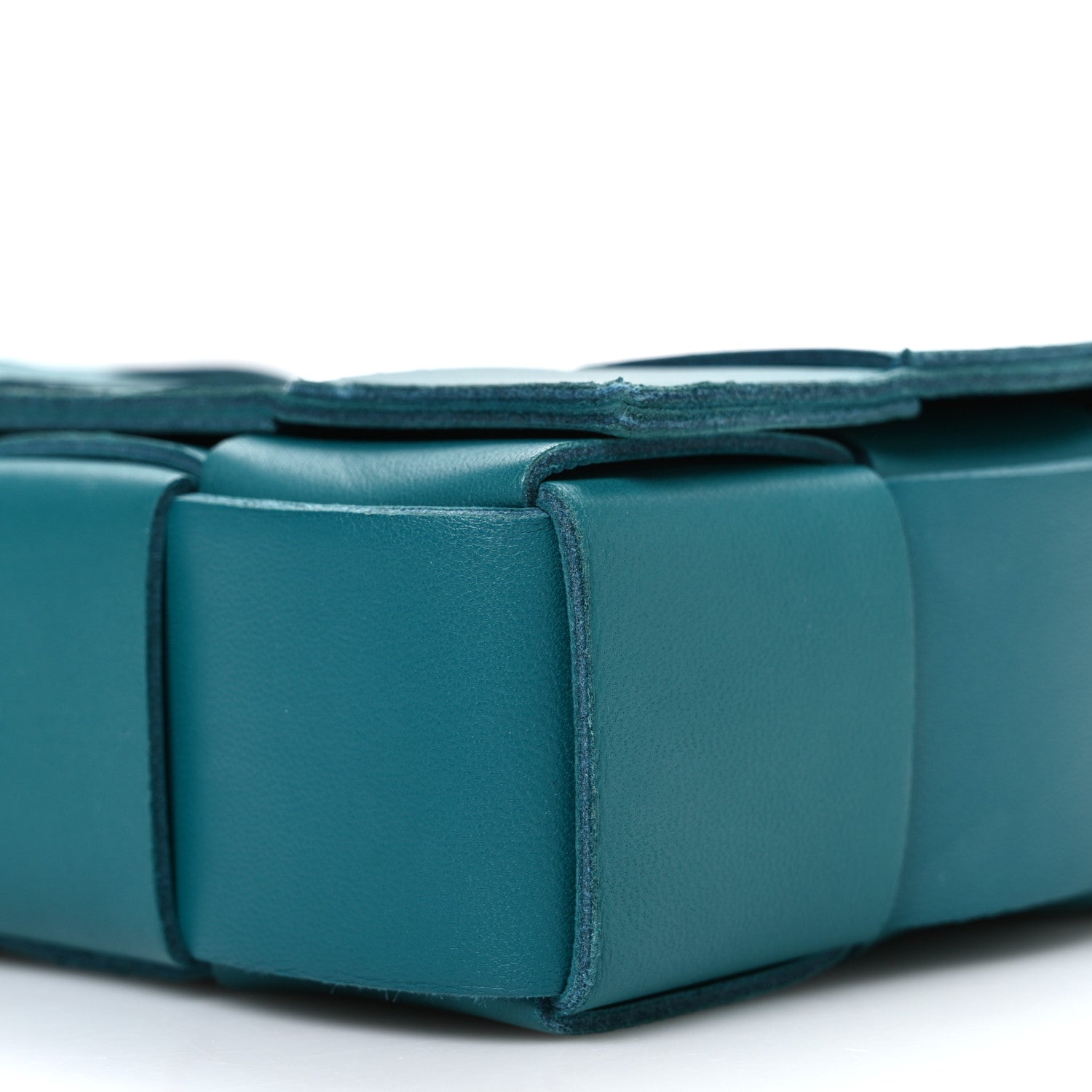 Bottega Veneta Lambskin Maxi Intrecciato Cassette Crossbody Bag Petrol Blue 11 of 11
