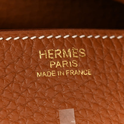 Hermes Taurillon Clemence Lindy 30 Gold 6 of 11