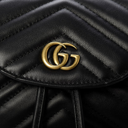Gucci Calfskin Matelasse GG Marmont Flap Backpack Black 8 of 9