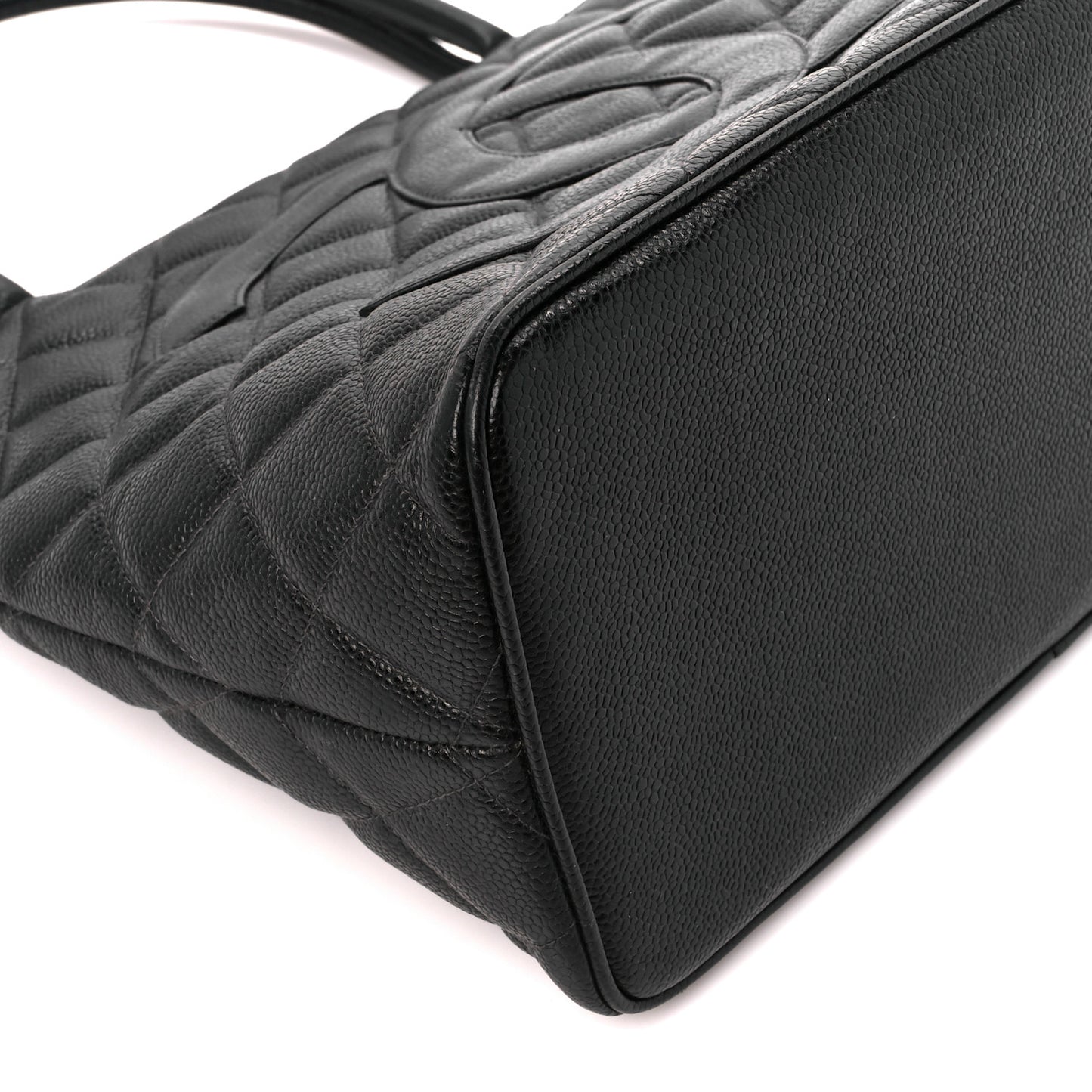 Caviar Quilted Medallion Tote Black