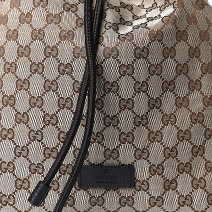 Gucci Monogram Dollar Calfskin O Drawstring Backpack Beige Ebony Testa di Moro Dark Chocolate 8 of 10