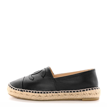 Chanel Lambskin CC Espadrilles 37 Black 1 of 16