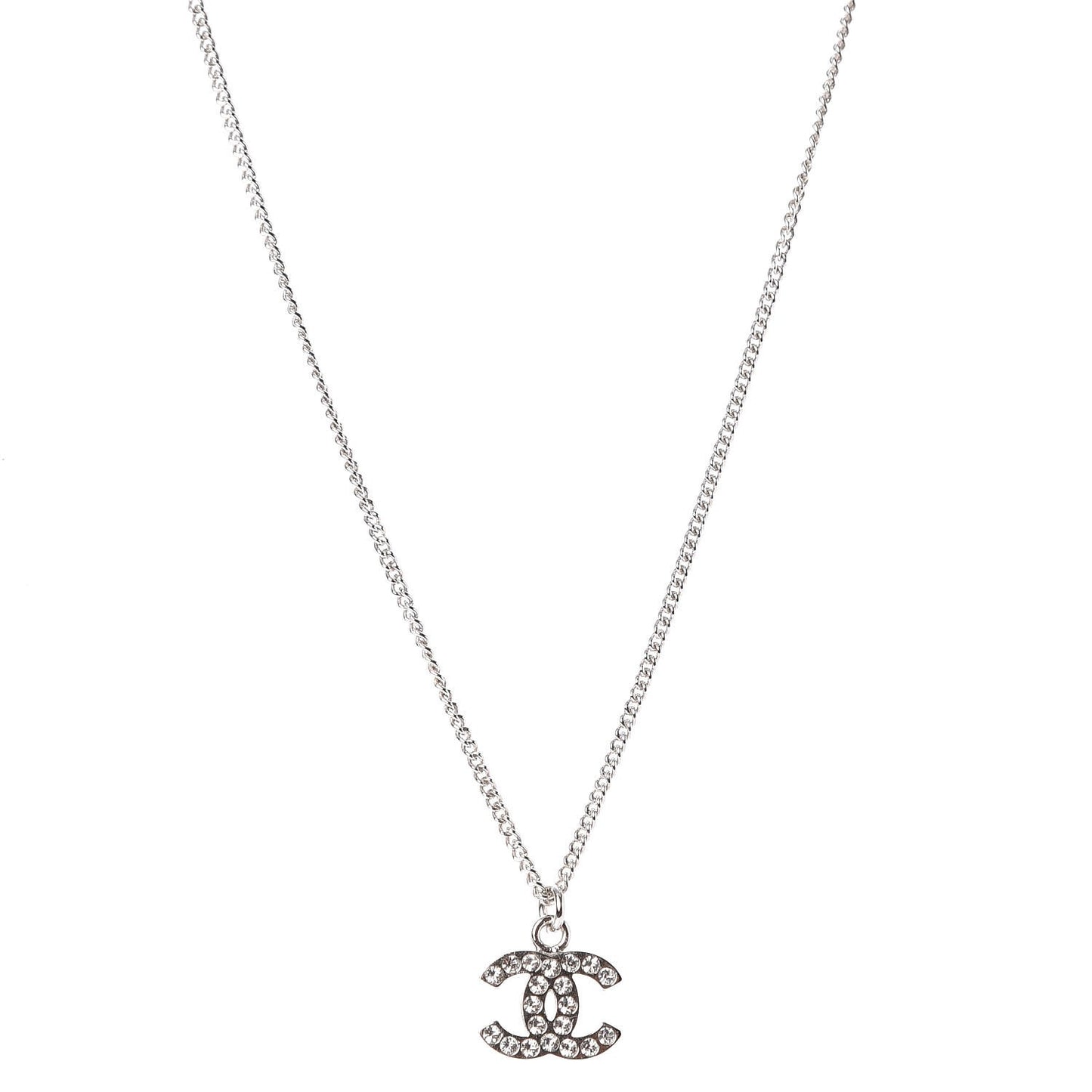 Crystal Timeless CC Necklace Silver