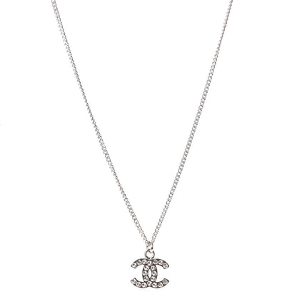 Chanel Crystal Timeless CC Necklace Silver 1 of 7