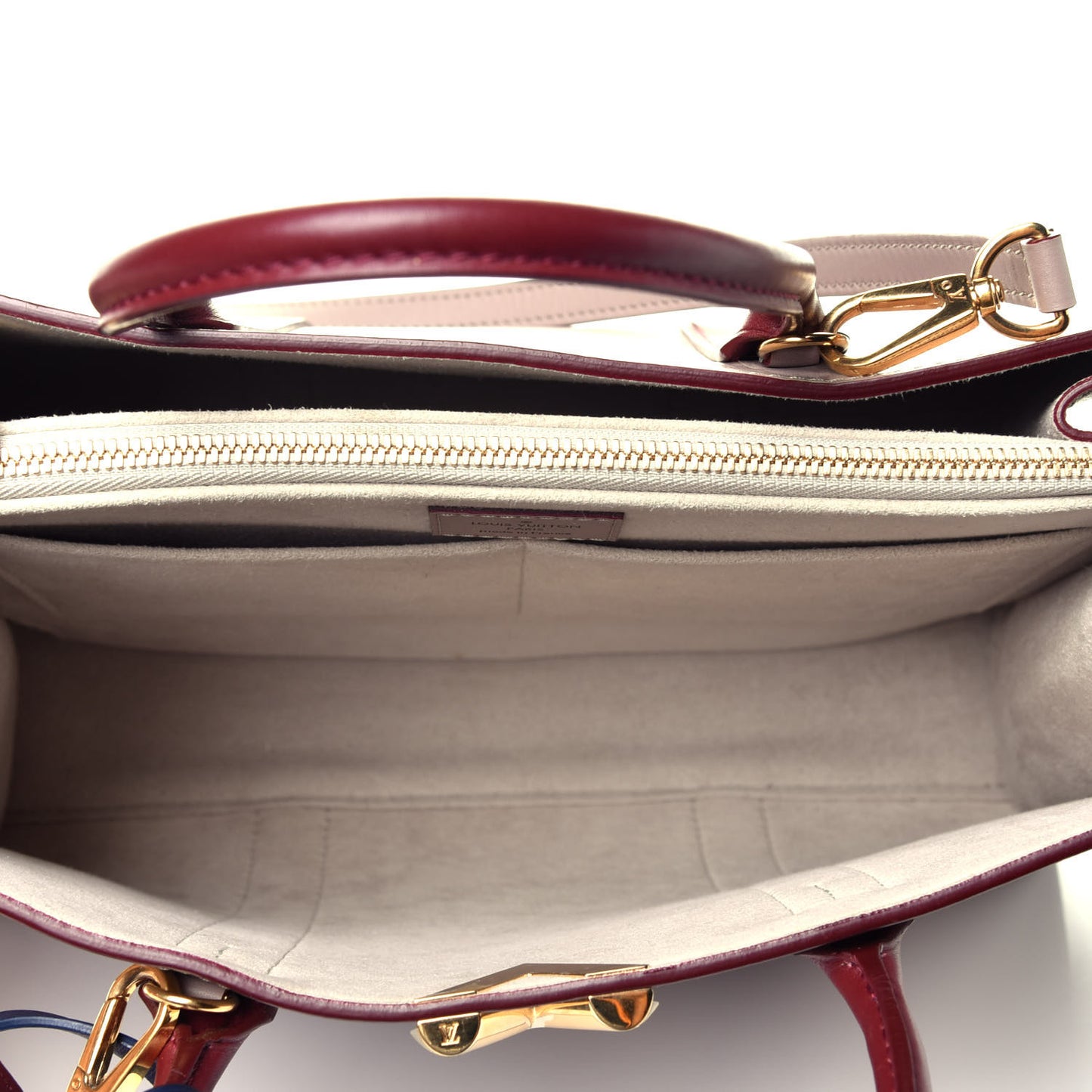 Monogram Cuir Plume Very Tote MM Mastic Raisin