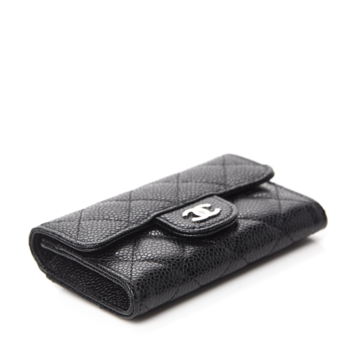 Chanel Caviar Quilted Flap Card Holder Wallet Black 4 of 9