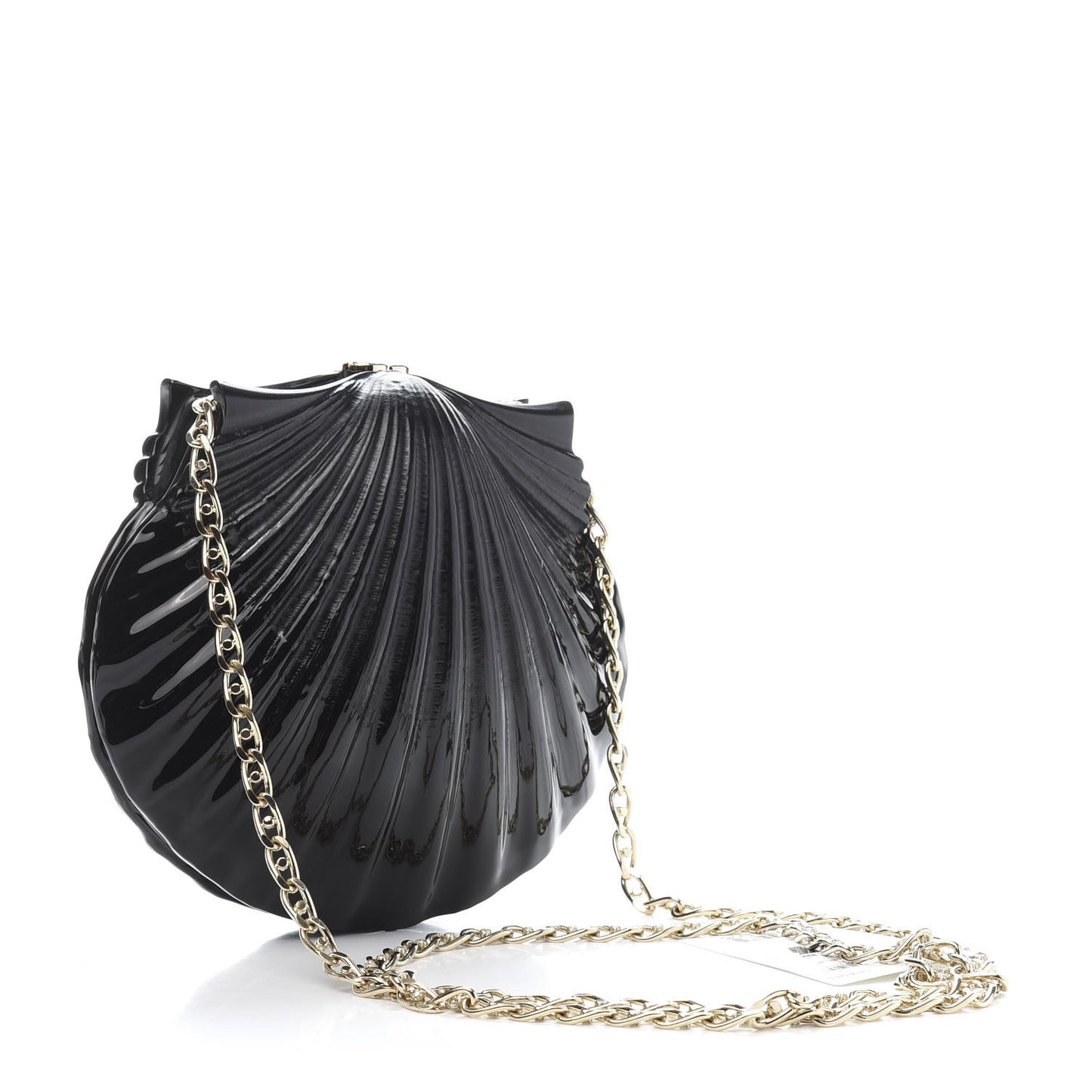 Plexiglass Evening On The Beach Shell Clutch Black