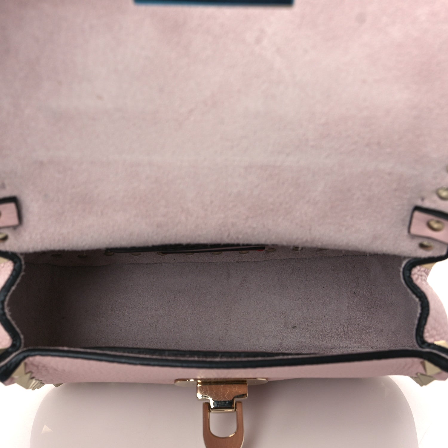 Valentino Garavani Grainy Calfskin Small Rockstud Top Handle Bag Rose Quartz 5 of 9