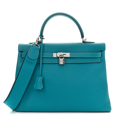 Hermes Togo Kelly Retourne 35 Turquoise 1 of 11