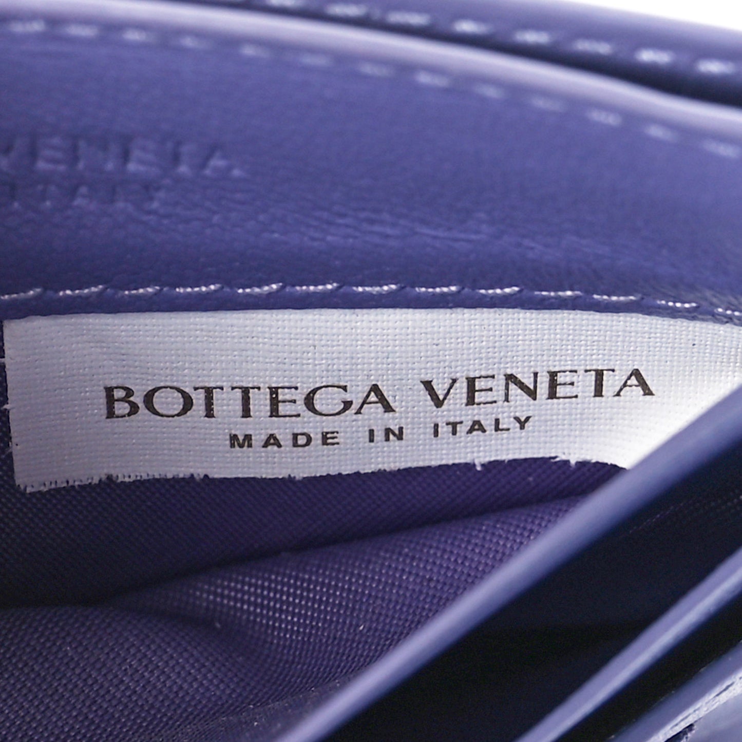Nappa Intrecciato Woven Card Holder Purple
