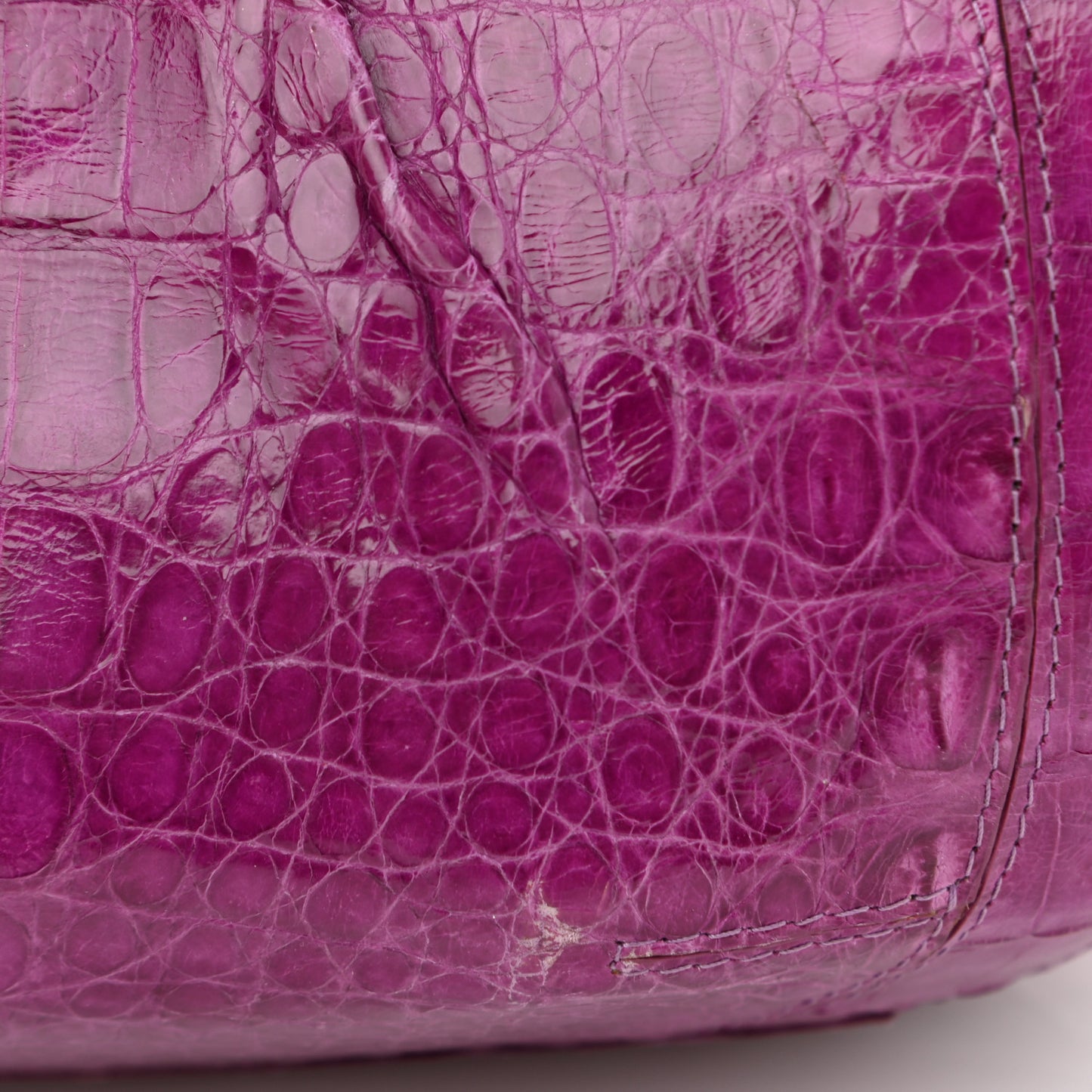 Crocodile Satchel Fuchsia