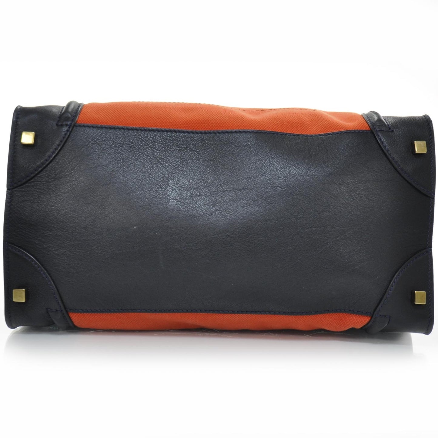 Leather and Linen Medium Tri-Color Luggage Poppy