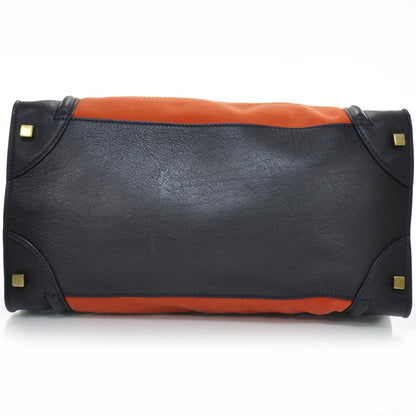 Celine Leather and Linen Medium Tri-Color Luggage Poppy 5 of 8