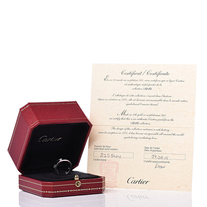 Cartier 18K White Gold 3 Diamond 5.5mm LOVE Ring 48 4.5 7 of 7