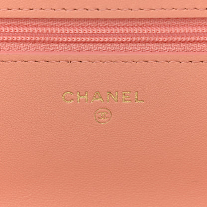 Chanel Lambskin Quilted Chanel 19 Wallet On Chain WOC Light Orange 6 of 12