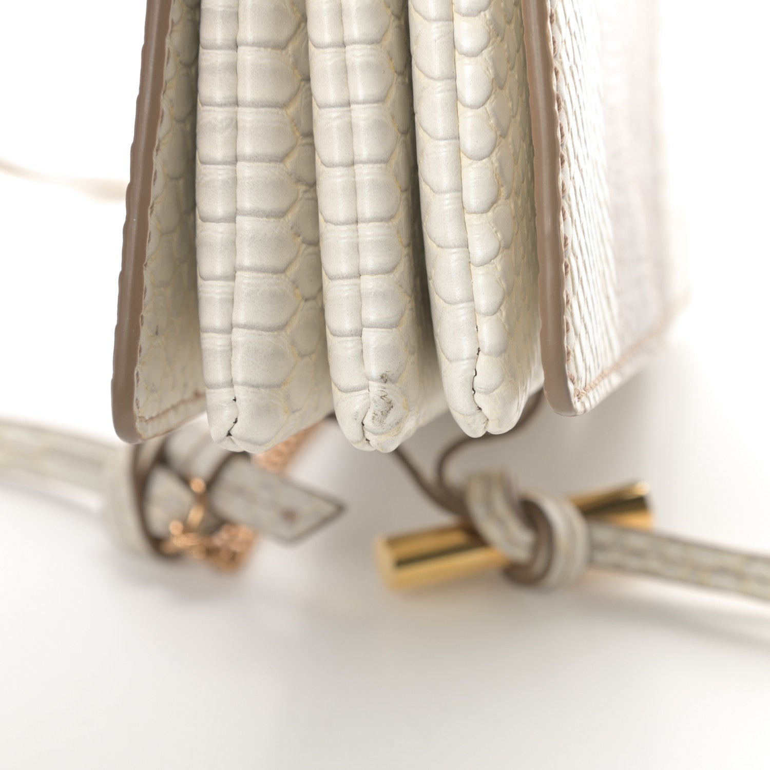 Stella McCartney Alter Snake Embossed Small Flo Shoulder Bag Ivory 10 of 10