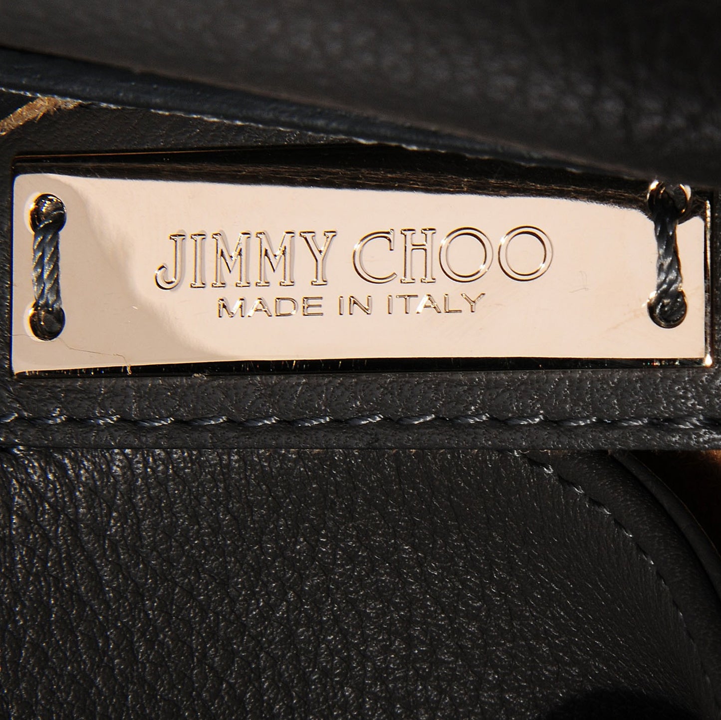 Grainy Calfskin Large Rosalie Satchel Grey