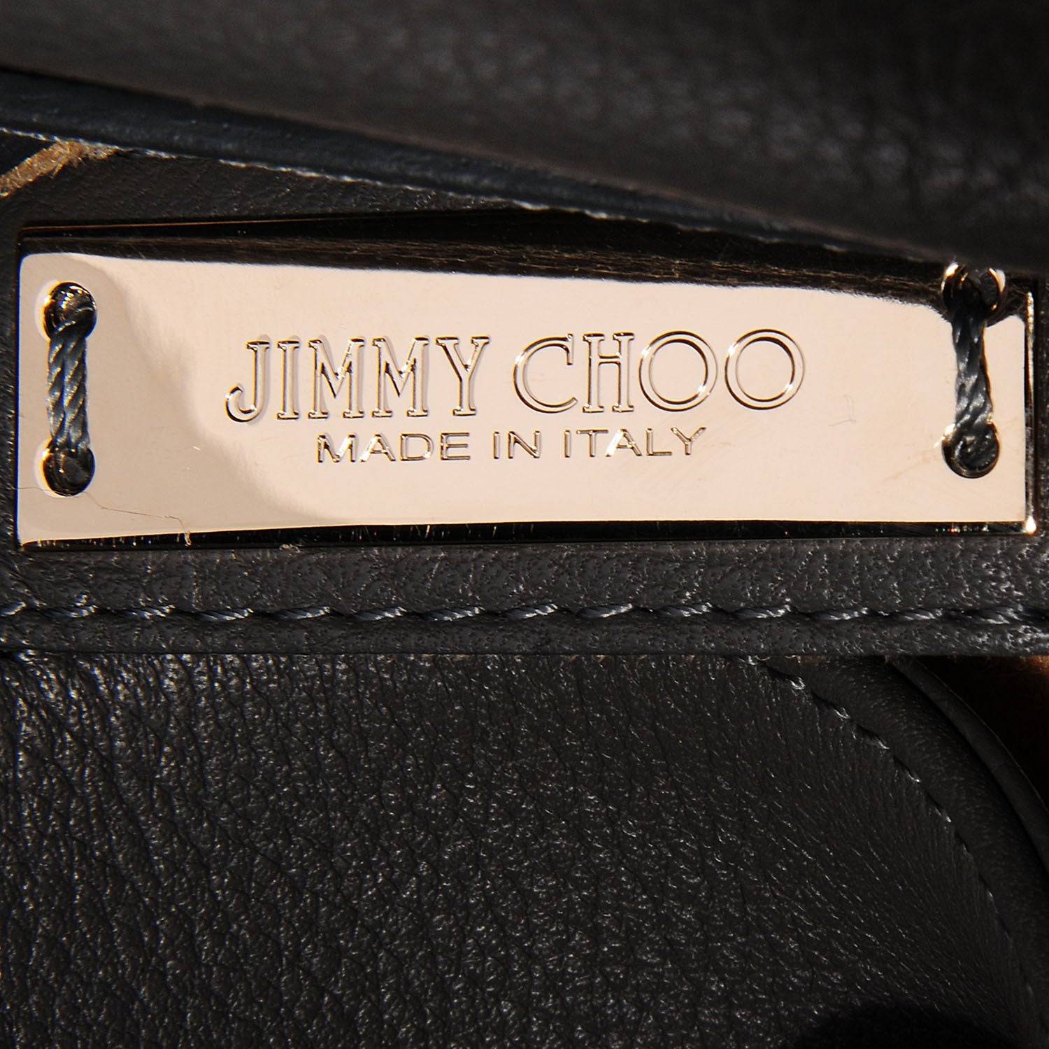 Jimmy Choo Grainy Calfskin Large Rosalie Satchel Grey 7 of 7