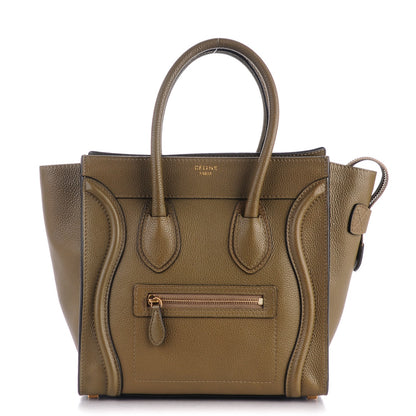 Celine Drummed Calfskin Micro Luggage Jungle 1 of 9