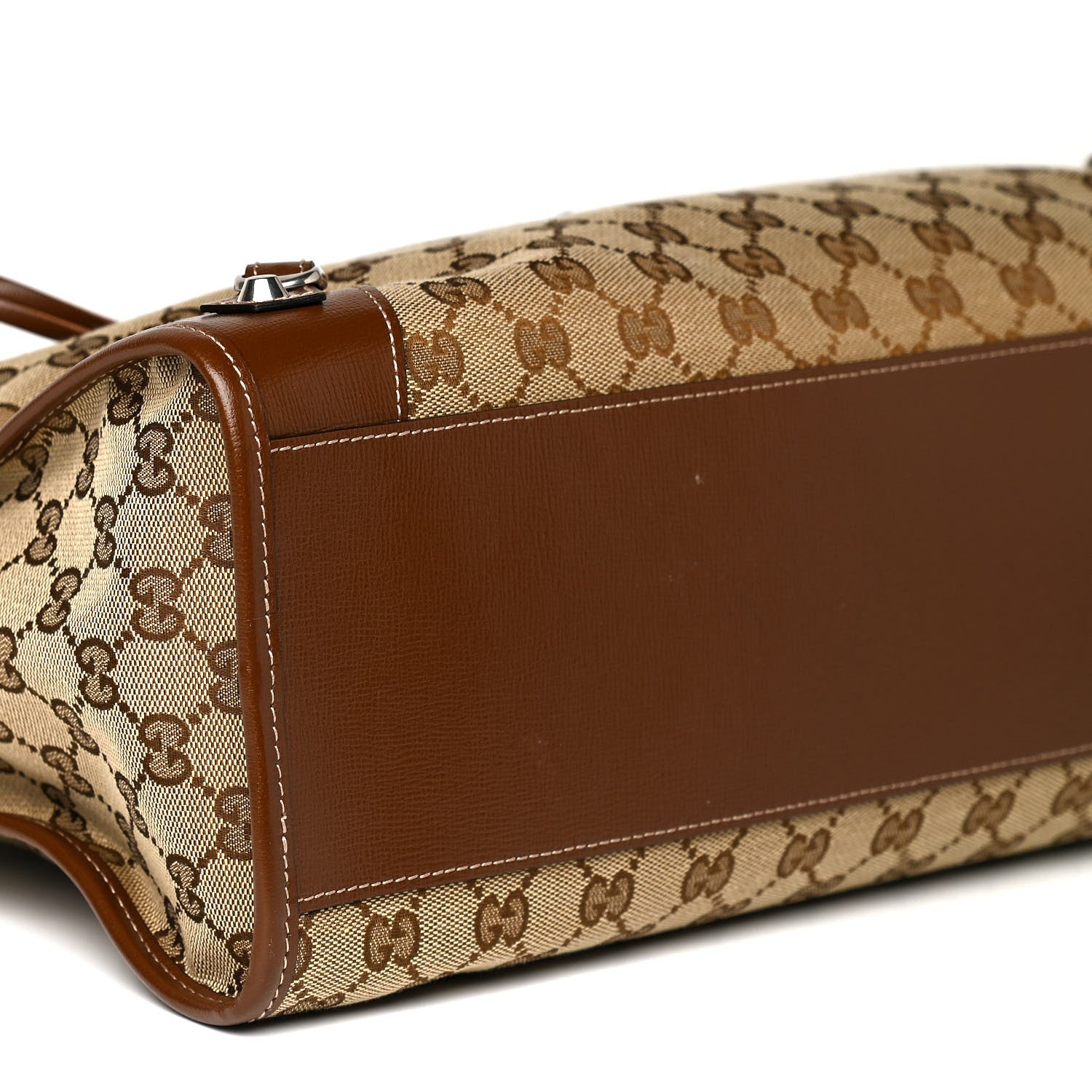 Balenciaga X GUCCI GG Monogram Azalea Calfskin Neo Classic Silver Hardware Medium City Beige Ebony Brown Sugar 9 of 10