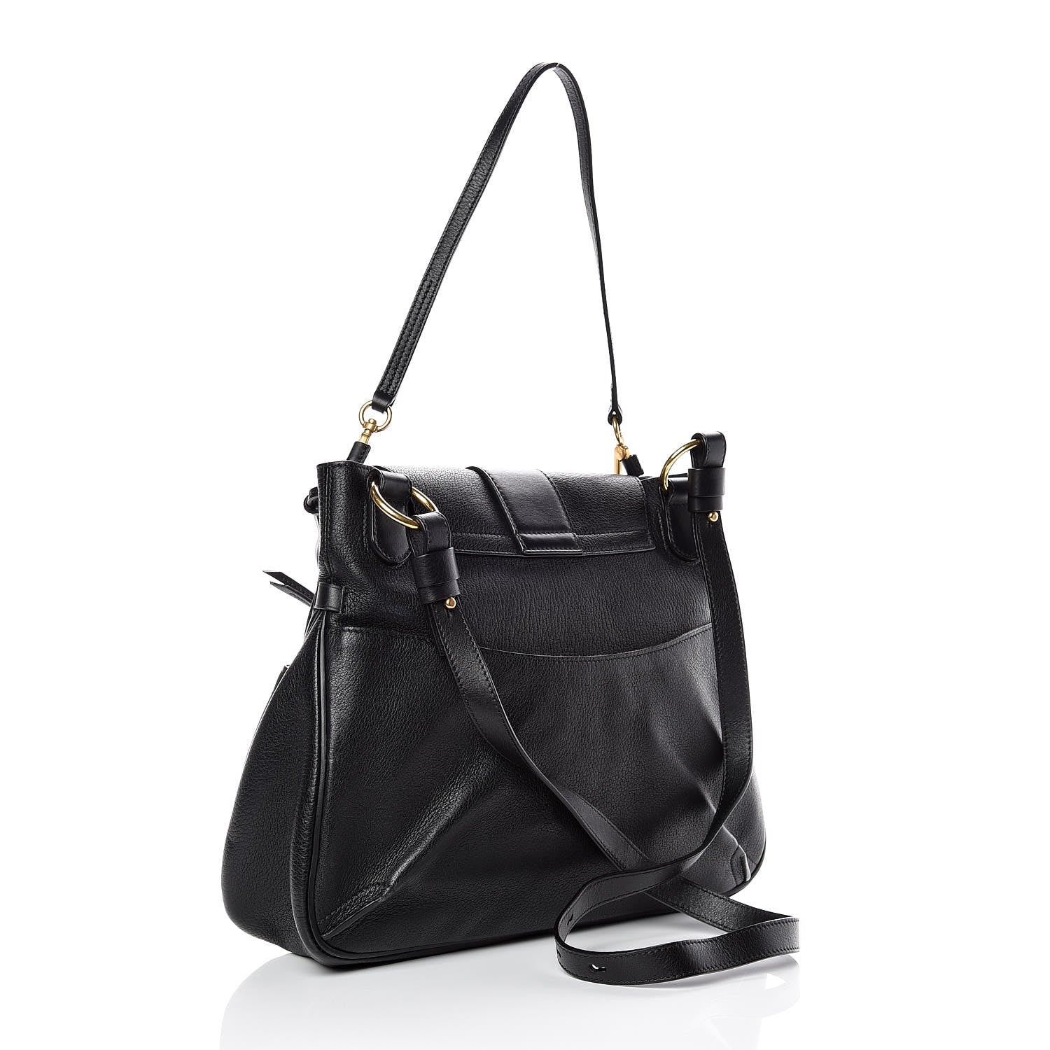 Chloe Grained Lambskin Calfskin Medium Lexa Shoulder Bag Black 4 of 19