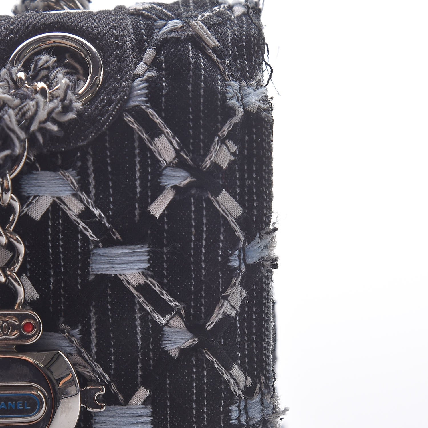 Chanel Denim Woven Medium Flap Light Blue 9 of 14