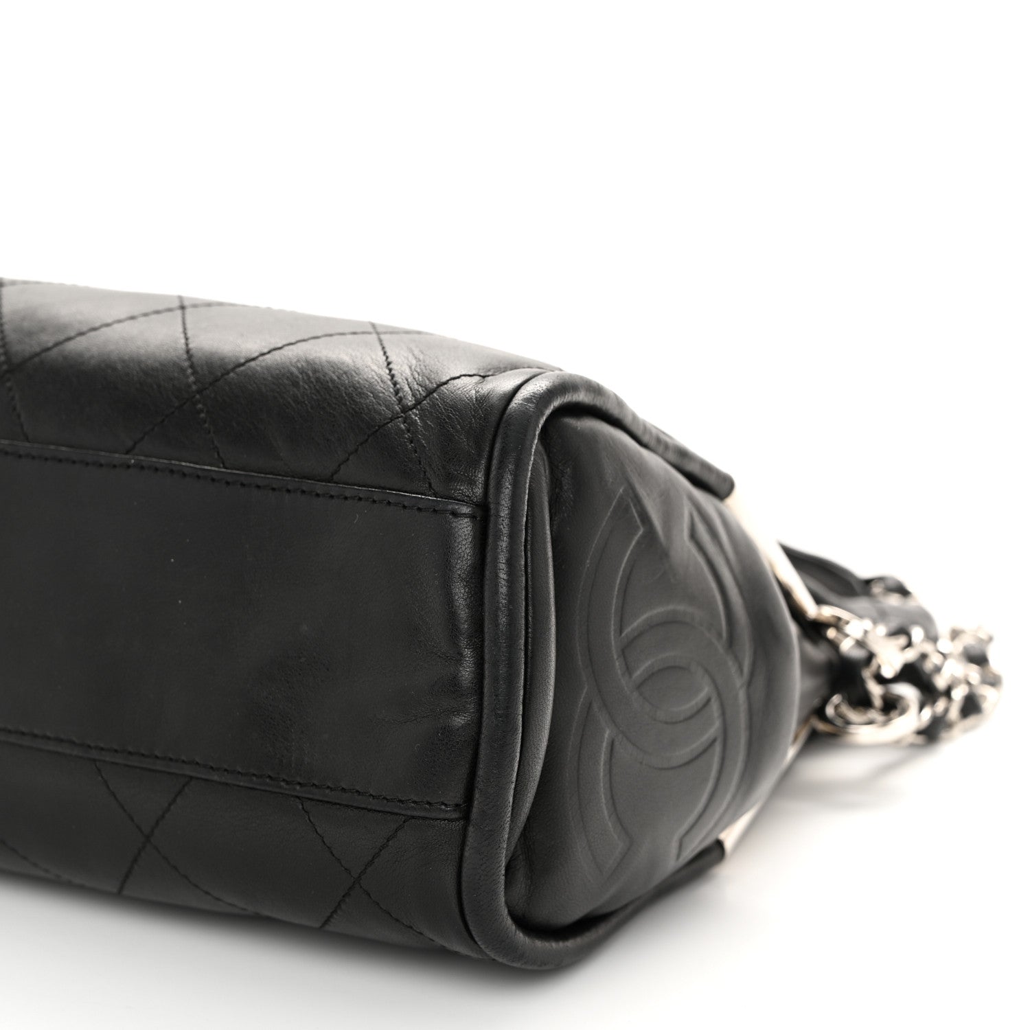 Chanel Lambskin Stitched Medium Ultimate Soft Tote Black 10 of 11