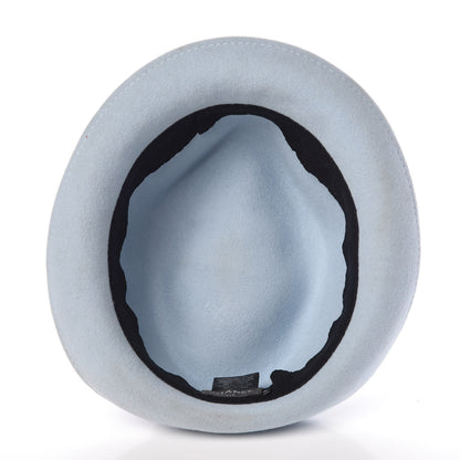 Chanel Rabbit Fur Felt CC Fedora Hat M Light Blue 4 of 11
