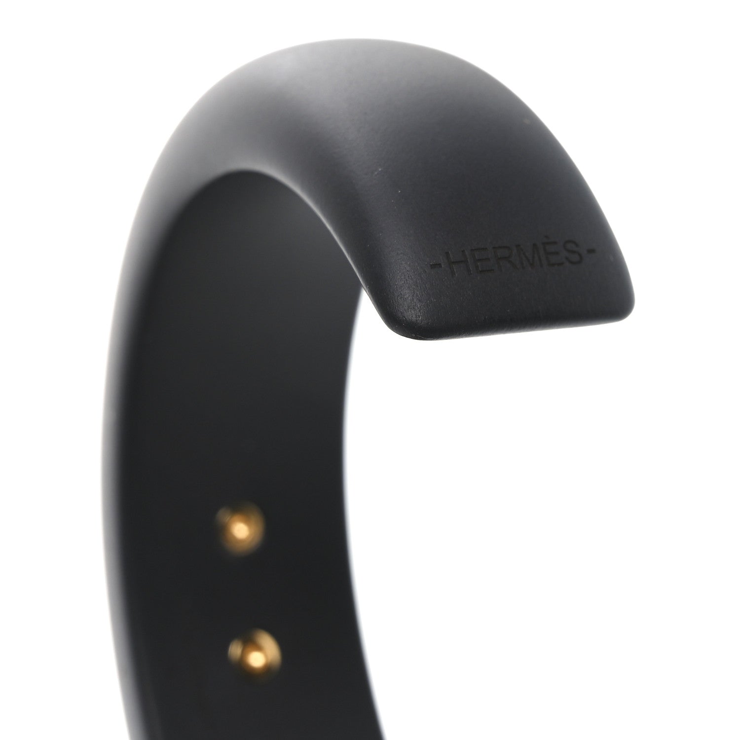 Hermes Pearwood Medor Fine Cuff M Bracelet Black 4 of 5