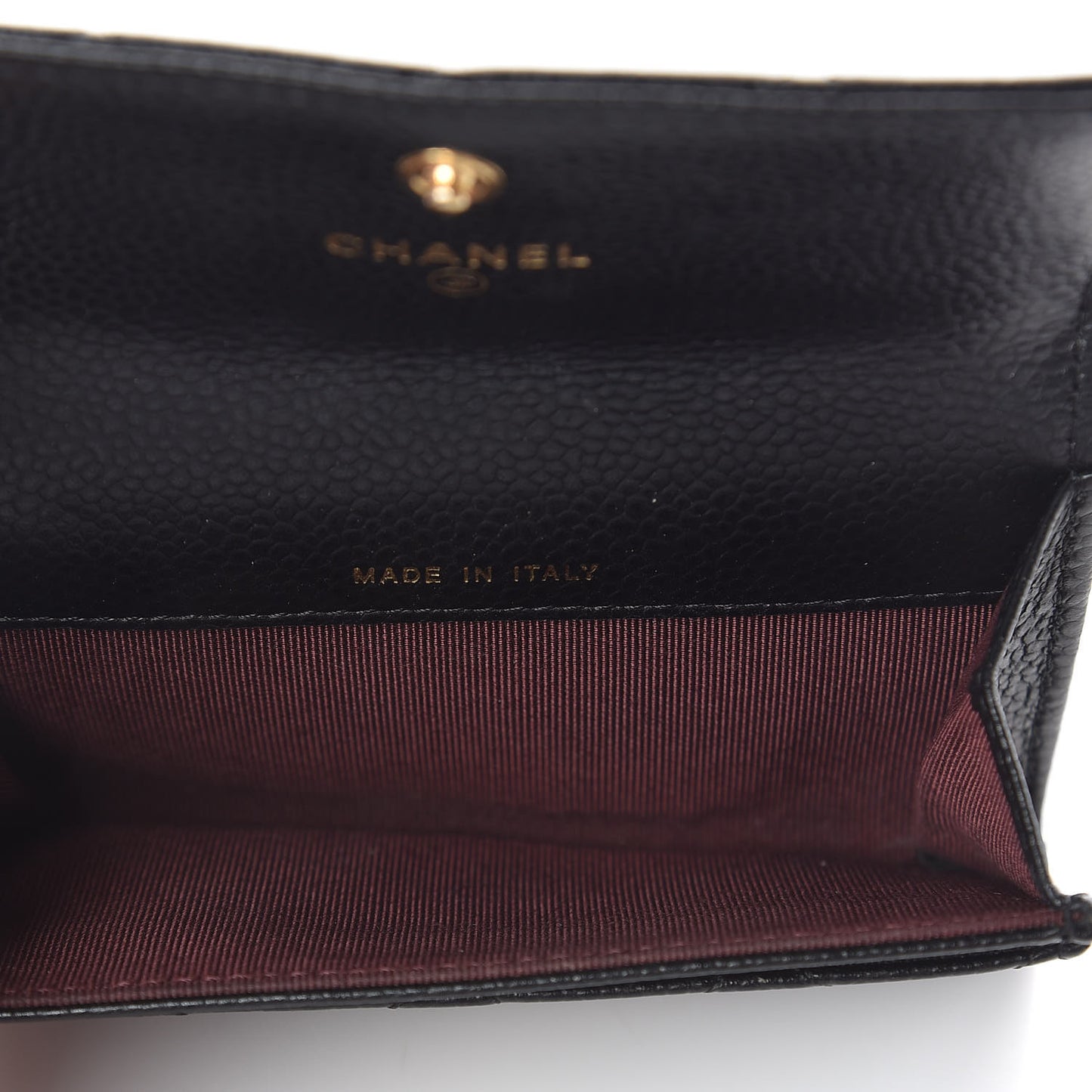 Caviar Quilted Flap Card Holder Black