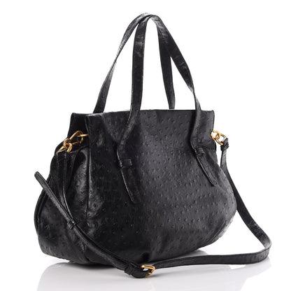 Marc Jacobs MARC By Ostrich Ozzie Aurora Satchel Tote Black 3 of 7