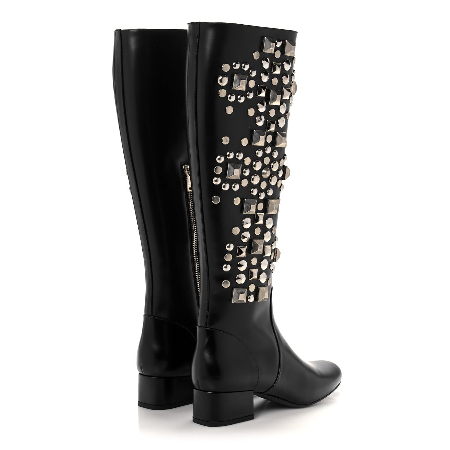 Ketta Studded Babies 40 Brod Knee High Boots 36 Black
