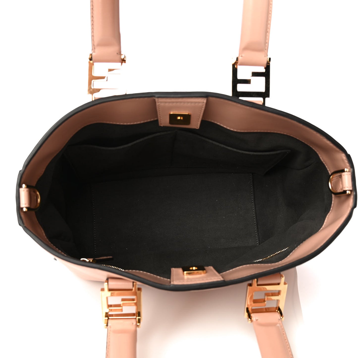 Vitello Glacier Small FF Tote Rosa Bourbon