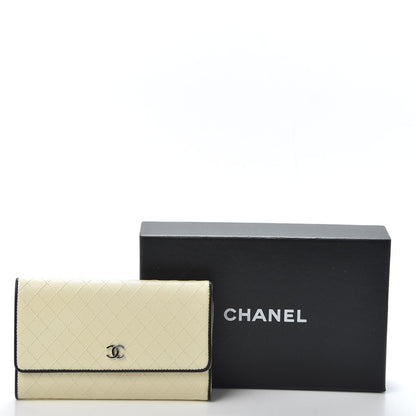 Chanel Calfskin Diamond Stitched Long Flap Wallet Ivory 10 of 10