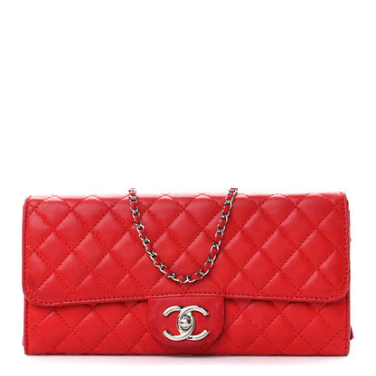 Chanel Lambskin Quilted Chain Clutch Flap Red 1 of 13