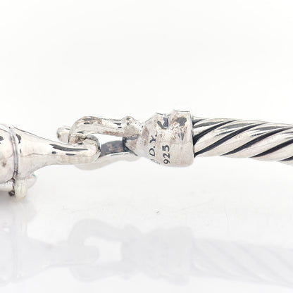 David Yurman Sterling Silver Diamond Heart Padlock Cable Bracelet 4 of 4