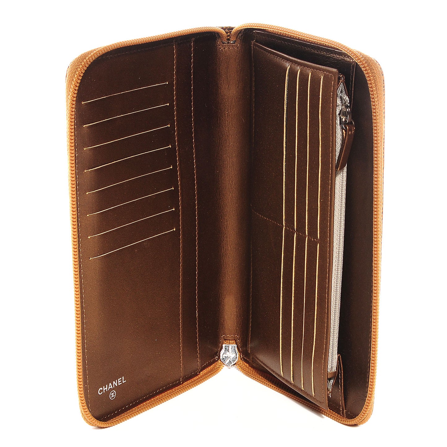 Caviar CC Timeless Large Zip Around Wallet Dark Gold