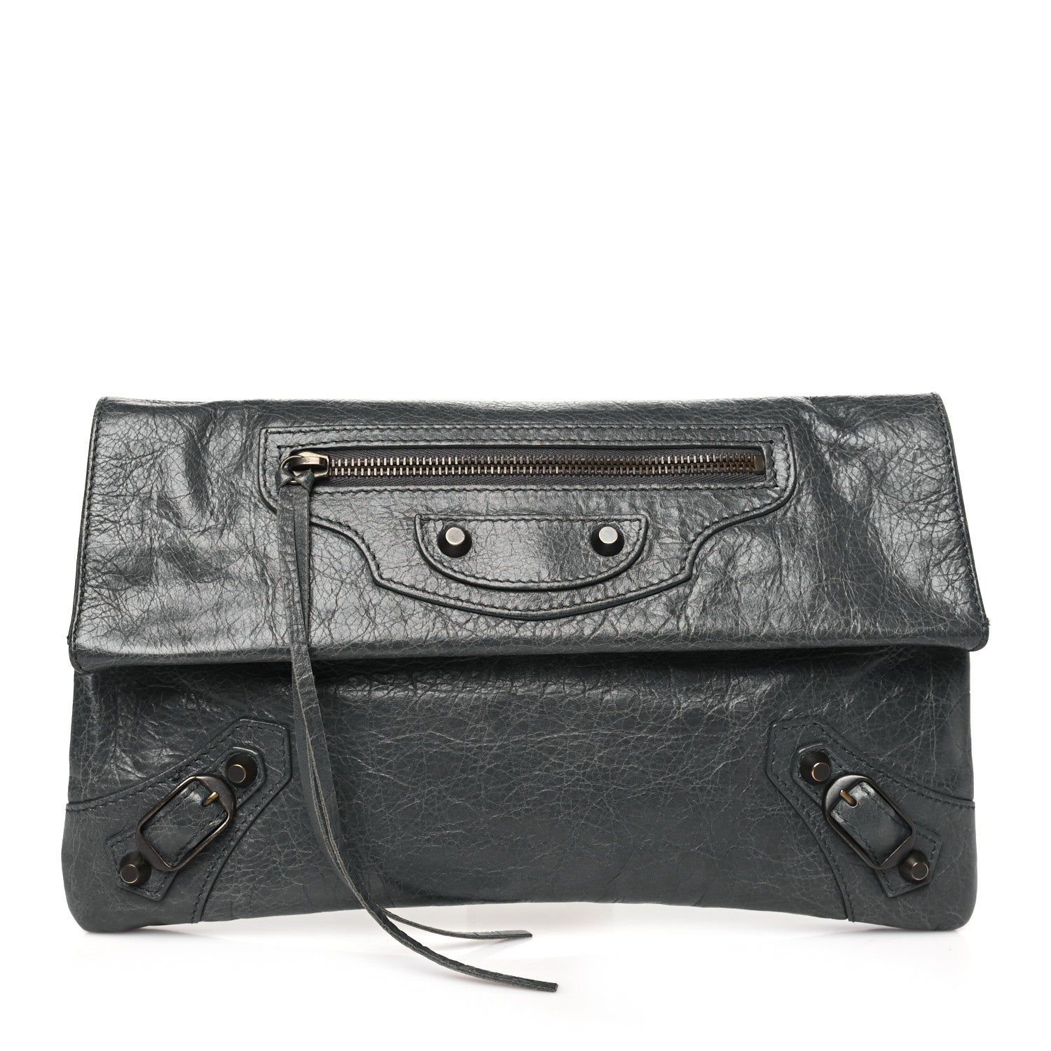 Balenciaga Agneau Classic Hardware Envelope Clutch Gris Tarmac 1 of 12